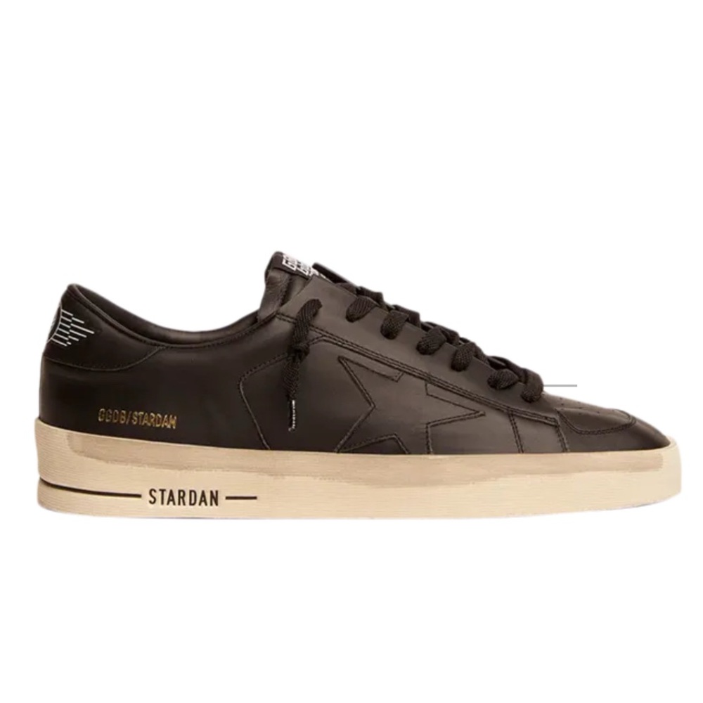 Golden Goose Stardan Total Black Leather Sneakers Size 36